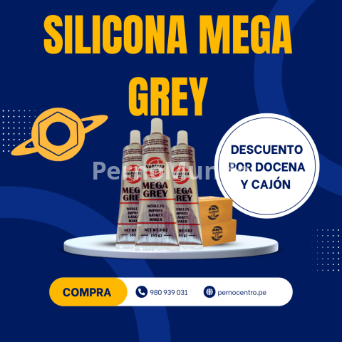 Silicona Mega Grey 105 g – Alta Resistencia y Sellado Automotriz | PERNOMUNDO SRL